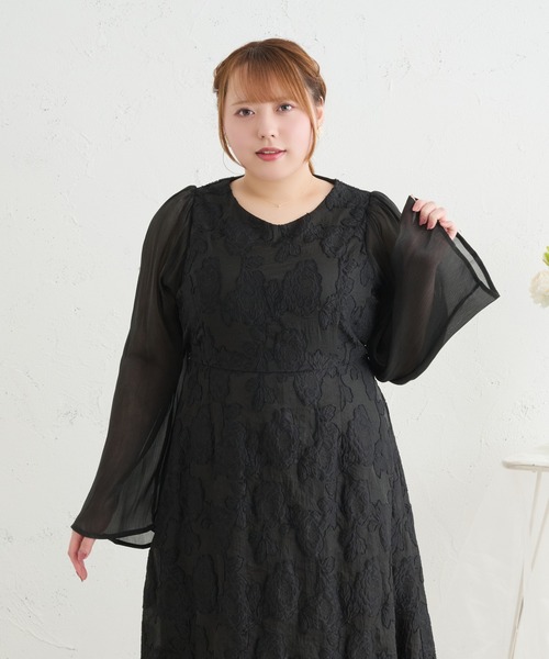Louiosy(ルオシー)の「【Louiosy】【大きいサイズ】レースアップオケージョンドレス(ワンピース・レディース・ブラック/ブルー/グリーン・X-LARGE/3L/4L)」の9枚目の写真