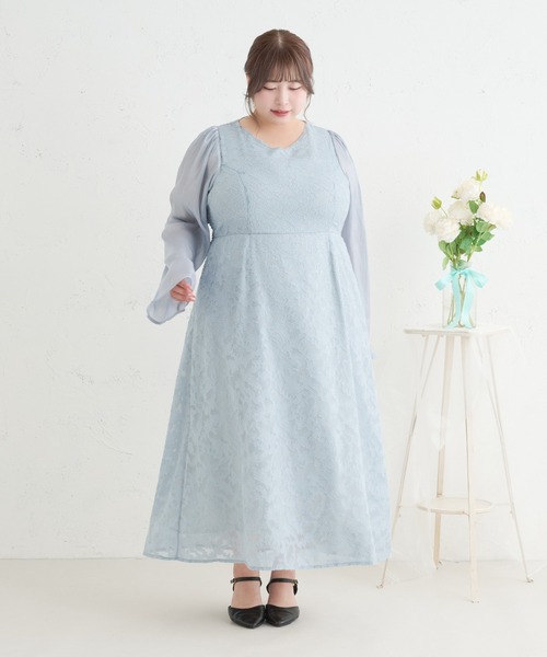 Louiosy(ルオシー)の「【Louiosy】【大きいサイズ】レースアップオケージョンドレス(ワンピース・レディース・ブラック/ブルー/グリーン・X-LARGE/3L/4L)」の16枚目の写真
