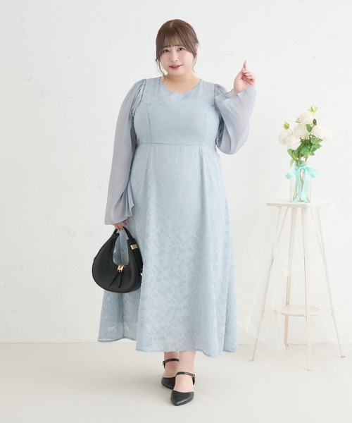 Louiosy(ルオシー)の「【Louiosy】【大きいサイズ】レースアップオケージョンドレス(ワンピース・レディース・ブラック/ブルー/グリーン・X-LARGE/3L/4L)」の14枚目の写真