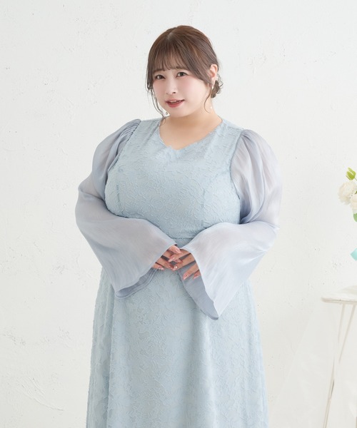 Louiosy(ルオシー)の「【Louiosy】【大きいサイズ】レースアップオケージョンドレス(ワンピース・レディース・ブラック/ブルー/グリーン・X-LARGE/3L/4L)」の18枚目の写真