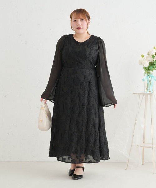 Louiosy(ルオシー)の「【Louiosy】【大きいサイズ】レースアップオケージョンドレス(ワンピース・レディース・ブラック/ブルー/グリーン・X-LARGE/3L/4L)」の7枚目の写真