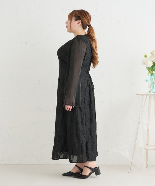 Louiosy(ルオシー)の「【Louiosy】【大きいサイズ】レースアップオケージョンドレス(ワンピース・レディース・ブラック/ブルー/グリーン・X-LARGE/3L/4L)」の13枚目の写真