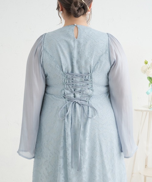 Louiosy(ルオシー)の「【Louiosy】【大きいサイズ】レースアップオケージョンドレス(ワンピース・レディース・ブラック/ブルー/グリーン・X-LARGE/3L/4L)」の19枚目の写真