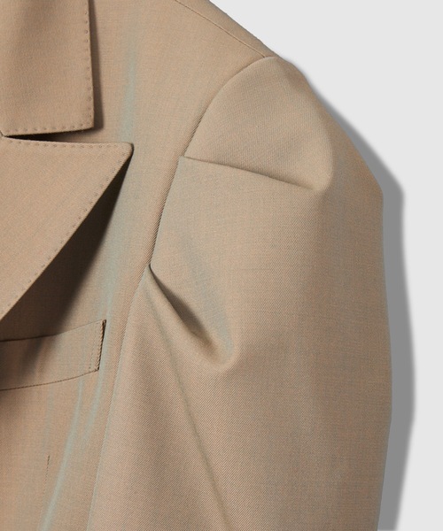 HOLIDAY(ホリデイ)の「WOOL TWILL SHAPED PUFF JACKET ウールツイルシェイプドパフジャケット(テーラードジャケット・レディース・ブラック/カーキ・ONE SIZE)」の6枚目の写真