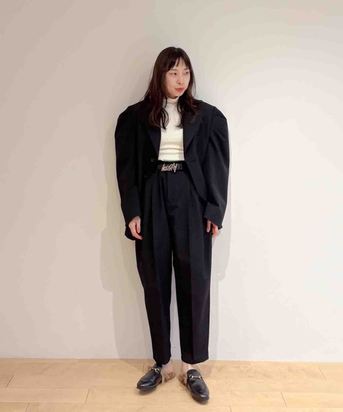 HOLIDAY(ホリデイ)の「WOOL TWILL SHAPED PUFF JACKET ウールツイルシェイプドパフジャケット(テーラードジャケット・レディース・ブラック/カーキ・ONE SIZE)」の21枚目の写真