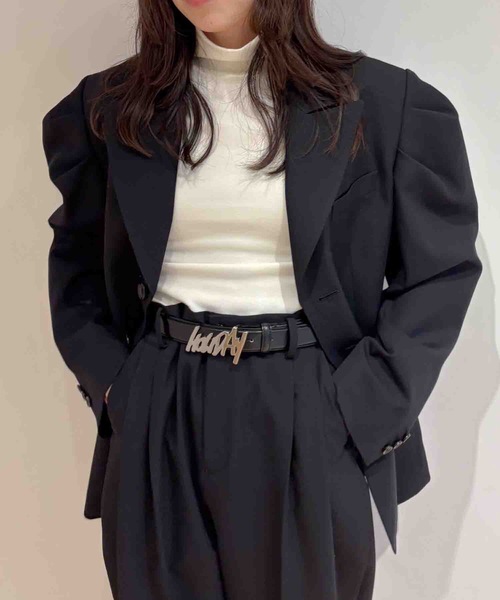 HOLIDAY(ホリデイ)の「WOOL TWILL SHAPED PUFF JACKET ウールツイルシェイプドパフジャケット(テーラードジャケット・レディース・ブラック/カーキ・ONE SIZE)」の22枚目の写真