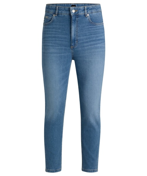 BOSS(ボス)の「ハイウエスト クロップドジーンズ ブルー コンフォートストレッチデニム(デニムパンツ・レディース・インディゴブルー・27/25/26/29/28/24)」の6枚目の写真