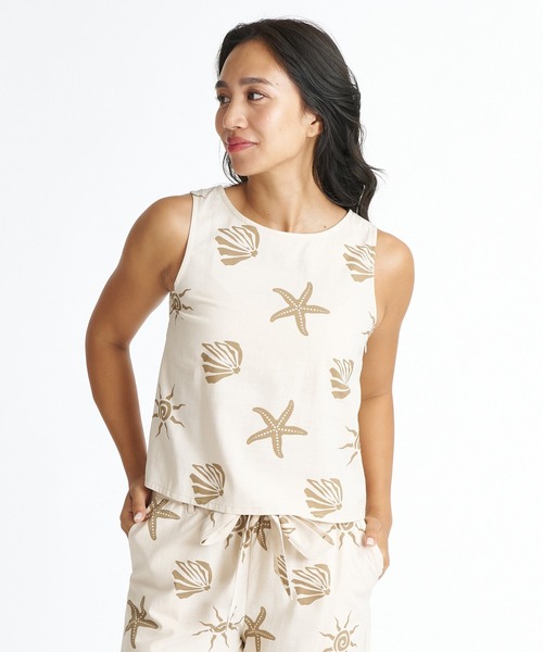BILLABONG(ビラボン)の「BILLABONG ウィメンズ BEACH LIVIN TANK 半袖シャツ 【2026年夏モデル】(シャツ/ブラウス・レディース・ブラック/ホワイト系その他・MEDIUM)」の2枚目の写真