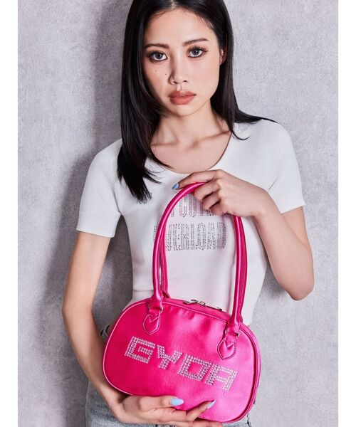 GYDA(ジェイダ)の「GYDA bijou miniボストンBAG(ボストンバッグ・レディース・ブラック/オフホワイト/ピンク・FREE)」の5枚目の写真