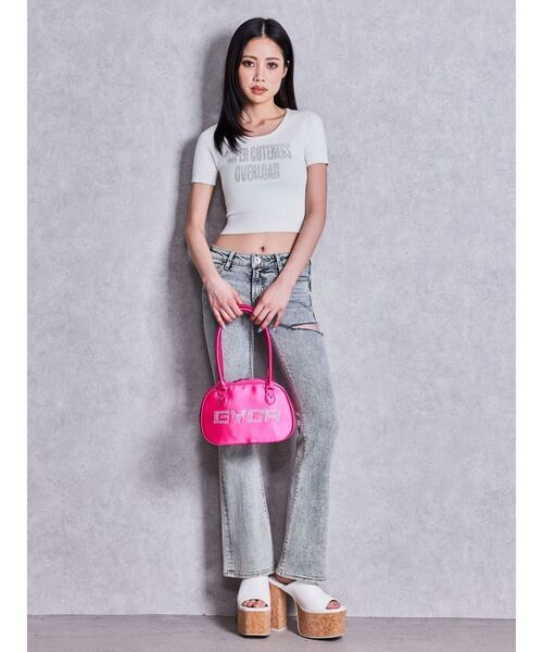 GYDA(ジェイダ)の「GYDA bijou miniボストンBAG(ボストンバッグ・レディース・ブラック/オフホワイト/ピンク・FREE)」の6枚目の写真