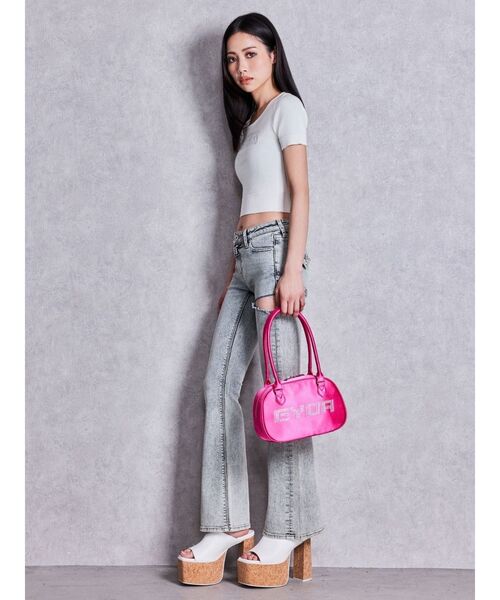 GYDA(ジェイダ)の「GYDA bijou miniボストンBAG(ボストンバッグ・レディース・ブラック/オフホワイト/ピンク・FREE)」の7枚目の写真