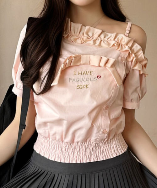 Ada.（エイダ）の「フリルワンショルダー リボンモチーフ ブラウス（シャツ/ブラウス・レディース・ライトブルー/ピンク/ホワイト・FREE）」の21枚目の写真