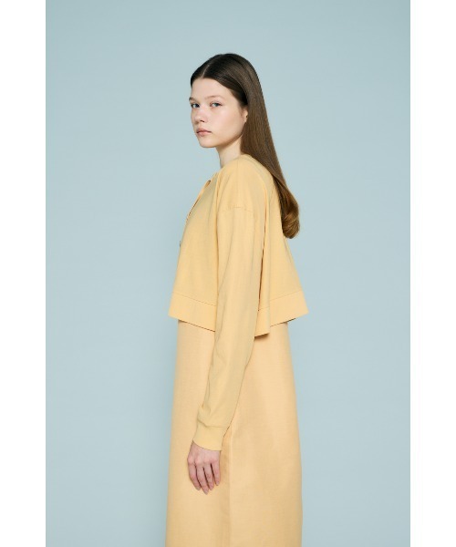 ENFOLD(エンフォルド)の「CUT-AND-SEW CARDIGAN(カーディガン/ボレロ・レディース・ブラック/ライトベージュ・38)」の5枚目の写真