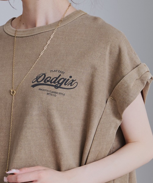 PUAL CE CIN(ピュアルセシン)の「USAコットン ロールスリーブTシャツ(Tシャツ/カットソー・レディース・ブラウン/キャメル/ライトベージュ・FREE)」の11枚目の写真