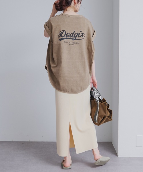 PUAL CE CIN(ピュアルセシン)の「USAコットン ロールスリーブTシャツ(Tシャツ/カットソー・レディース・ブラウン/キャメル/ライトベージュ・FREE)」の16枚目の写真