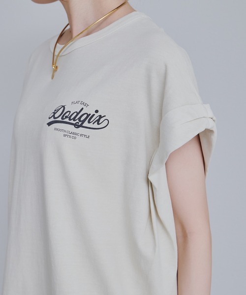 PUAL CE CIN(ピュアルセシン)の「USAコットン ロールスリーブTシャツ(Tシャツ/カットソー・レディース・ブラウン/キャメル/ライトベージュ・FREE)」の5枚目の写真