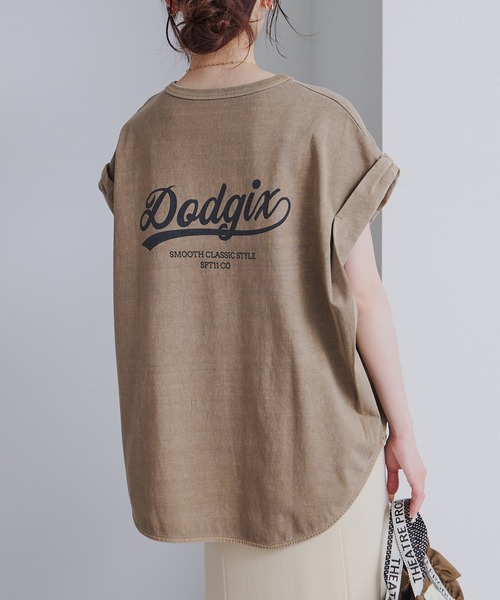 PUAL CE CIN(ピュアルセシン)の「USAコットン ロールスリーブTシャツ(Tシャツ/カットソー・レディース・ブラウン/キャメル/ライトベージュ・FREE)」の13枚目の写真