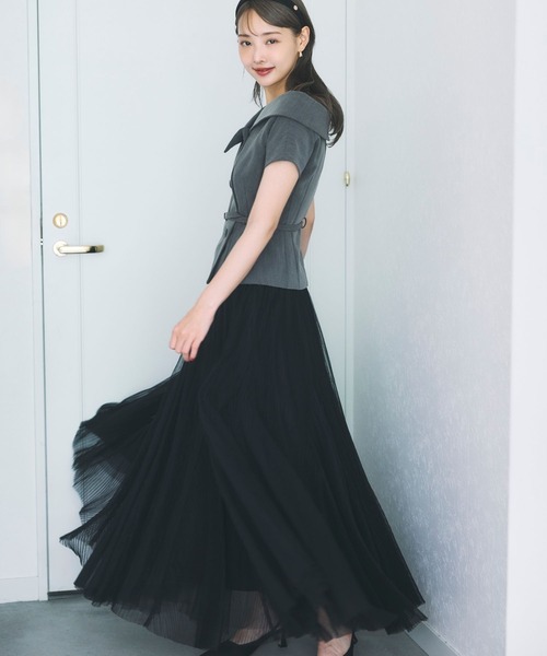 polaura（ポローラ）の「プリーツチュールマーメイドスカート
