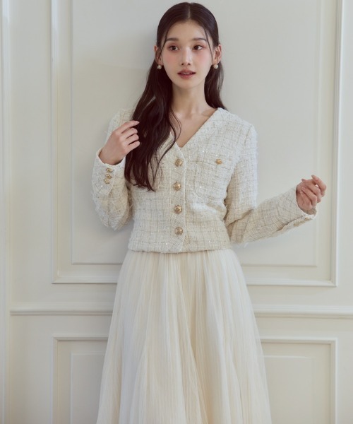 polaura（ポローラ）の「プリーツチュールマーメイドスカート