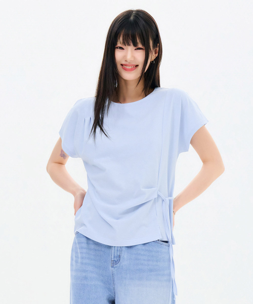 CHASECULT(チェイスカルト)の「レディース ネックバリエーション ストリング 半袖Tシャツ-FBRG5866D0D(Tシャツ/カットソー・レディース・スカイブルー・90/85)」の1枚目の写真