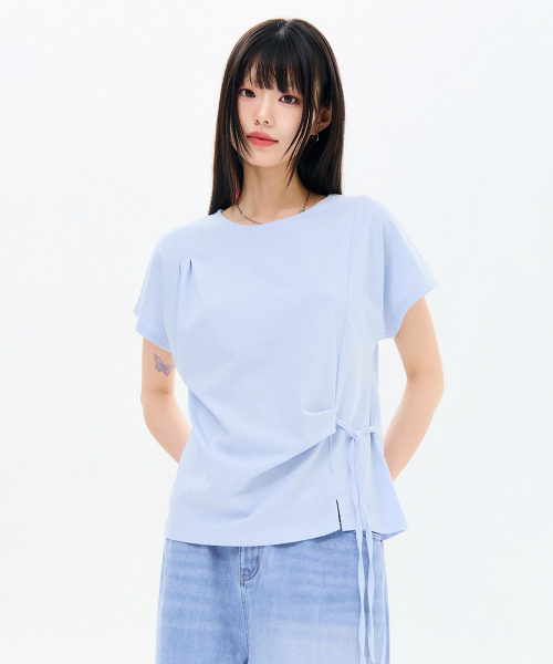 CHASECULT(チェイスカルト)の「レディース ネックバリエーション ストリング 半袖Tシャツ-FBRG5866D0D(Tシャツ/カットソー・レディース・スカイブルー・90/85)」の2枚目の写真