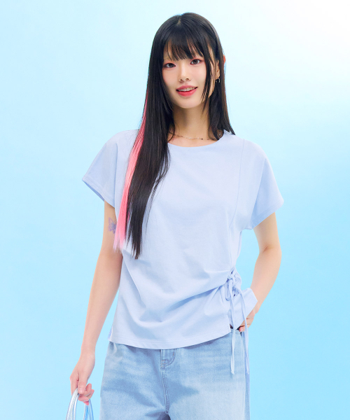 CHASECULT(チェイスカルト)の「レディース ネックバリエーション ストリング 半袖Tシャツ-FBRG5866D0D(Tシャツ/カットソー・レディース・スカイブルー・90/85)」の3枚目の写真