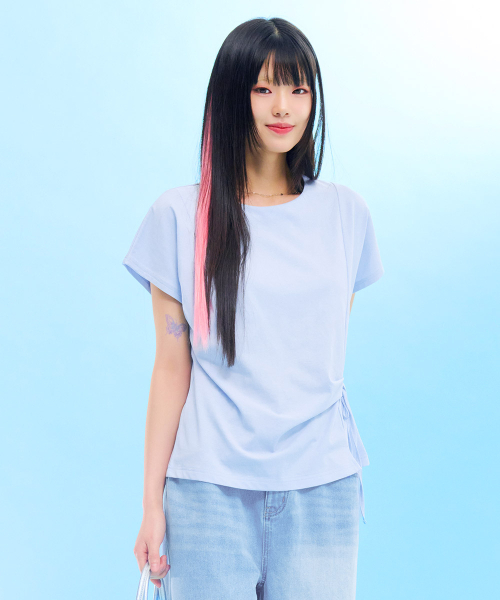 CHASECULT(チェイスカルト)の「レディース ネックバリエーション ストリング 半袖Tシャツ-FBRG5866D0D(Tシャツ/カットソー・レディース・スカイブルー・90/85)」の4枚目の写真