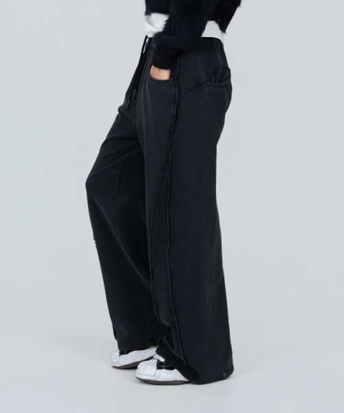 PHOS333（フォースサンサンサン）の「W ヴィンテージウォッシュドワイドスウェットパンツ（スウェットパンツ・レディース・その他・FREE）」の2枚目の写真
