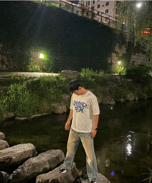 URBAN PLAYERS(アーバンプレイヤーズ)の「エスエイプリント半袖Tシャツ (2COLOR)(Tシャツ/カットソー・レディース・ブラック/ホワイト・MEDIUM/LARGE/X-LARGE)」の3枚目の写真