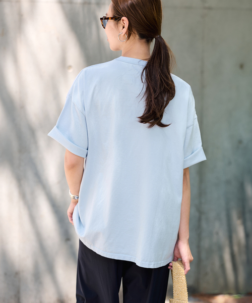 FRAMeWORK(フレームワーク)の「≪一部店舗+WEB限定 / 追加≫オーバーTEE 3(Tシャツ/カットソー・レディース・ホワイト/チャコールグレー/ブルー系その他/ライトグレー・FREE)」の5枚目の写真