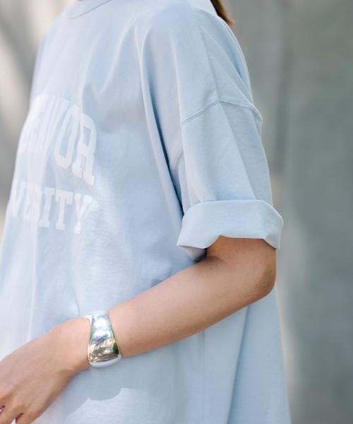 FRAMeWORK(フレームワーク)の「≪一部店舗+WEB限定 / 追加≫オーバーTEE 3(Tシャツ/カットソー・レディース・ホワイト/チャコールグレー/ブルー系その他/ライトグレー・FREE)」の6枚目の写真