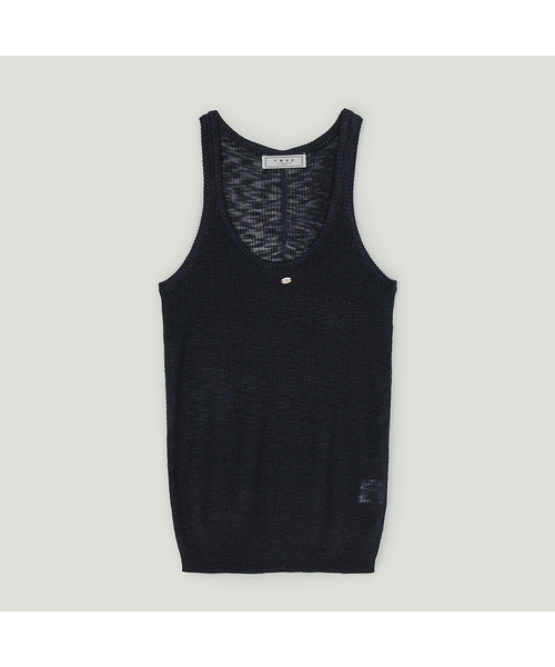 TWEE(トゥウィー)の「ファーズシンボルベーシックニットスリーブレス(Tシャツ/カットソー・レディース・オリーブ/ライトグレー/ネイビー/パープル/チャコール・FREE)」の1枚目の写真