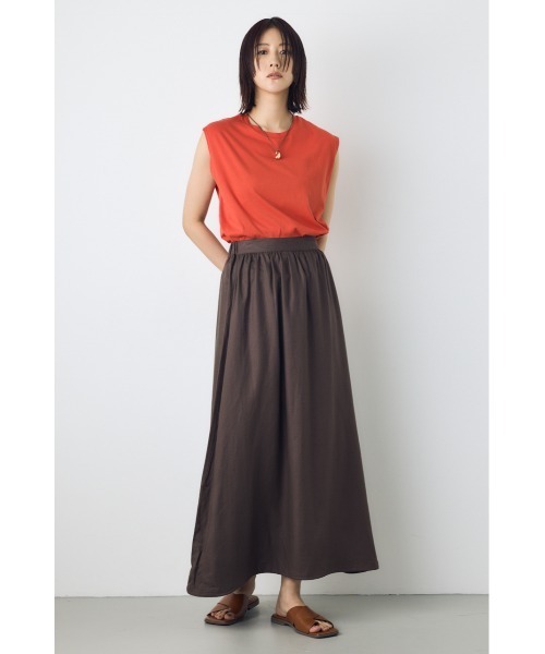 AZUL by moussy（アズールバイマウジー）の「【セットアップ対応】【身長/骨格別着用画像あり】リネンブレンドバルーンシルエットスカート（スカート・レディース・ブラック/ブラウン/ベージュ・MEDIUM/SMALL）」の19枚目の写真