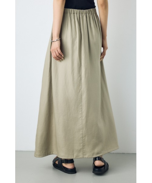 AZUL by moussy（アズールバイマウジー）の「【セットアップ対応】【身長/骨格別着用画像あり】リネンブレンドバルーンシルエットスカート（スカート・レディース・ブラック/ブラウン/ベージュ・MEDIUM/SMALL）」の11枚目の写真