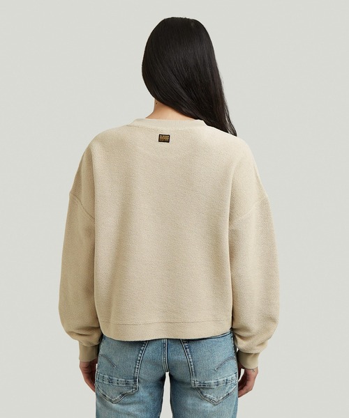 G-STAR(ジースター)の「Mixed Media Sweater/異素材ミックスパネルデザインオーバーサイズスウェット/トレーナー(スウェット・レディース・ベージュ/ネイビー・MEDIUM/SMALL/X-SMALL)」の3枚目の写真