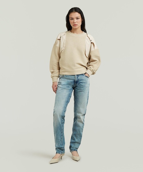 G-STAR(ジースター)の「Mixed Media Sweater/異素材ミックスパネルデザインオーバーサイズスウェット/トレーナー(スウェット・レディース・ベージュ/ネイビー・MEDIUM/SMALL/X-SMALL)」の5枚目の写真