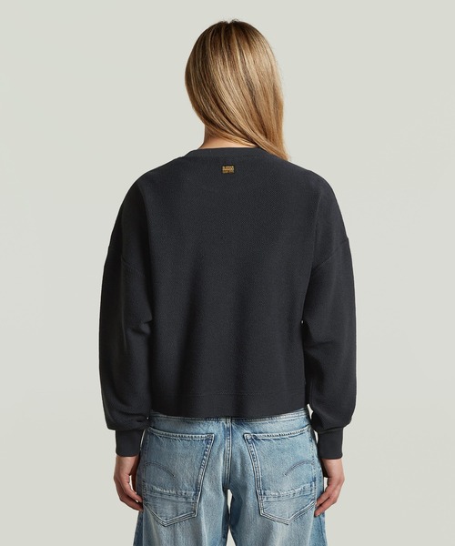 G-STAR(ジースター)の「Mixed Media Sweater/異素材ミックスパネルデザインオーバーサイズスウェット/トレーナー(スウェット・レディース・ベージュ/ネイビー・MEDIUM/SMALL/X-SMALL)」の8枚目の写真