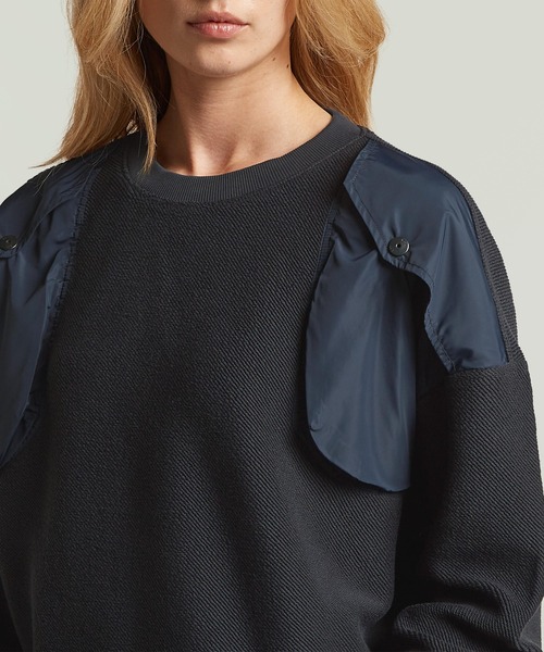 G-STAR(ジースター)の「Mixed Media Sweater/異素材ミックスパネルデザインオーバーサイズスウェット/トレーナー(スウェット・レディース・ベージュ/ネイビー・MEDIUM/SMALL/X-SMALL)」の9枚目の写真