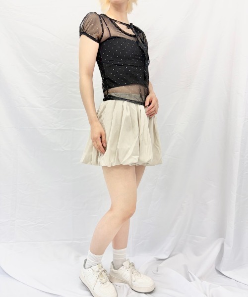 Alite cloth(アリーテクロス)の「バルーンスカパン(スカート・レディース・ブルー/ホワイト/ピンク/ブラック/ベージュ・FREE)」の14枚目の写真