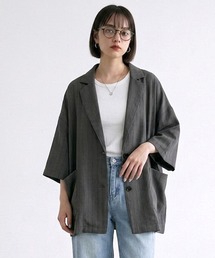 ストライプ半袖シャツジャケット
