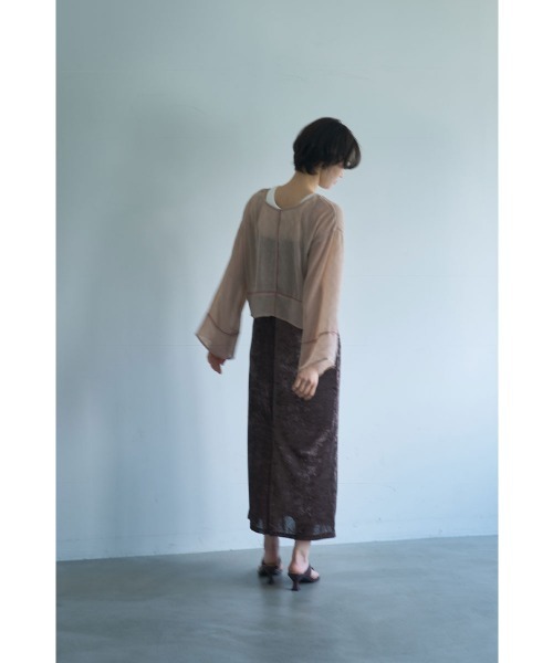 marjour(マージュール)の「SHEER CRINKLE CARDIGAN(カーディガン/ボレロ・レディース・ピンク/ブラック・M)」の10枚目の写真