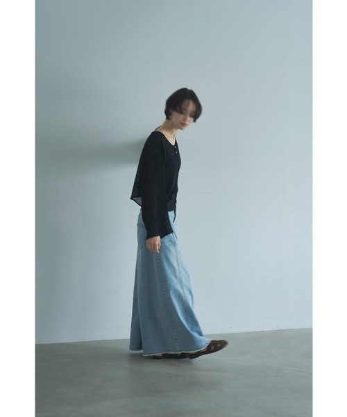 marjour(マージュール)の「SHEER CRINKLE CARDIGAN(カーディガン/ボレロ・レディース・ピンク/ブラック・M)」の17枚目の写真
