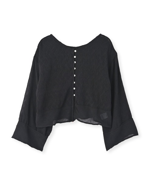 marjour(マージュール)の「SHEER CRINKLE CARDIGAN(カーディガン/ボレロ・レディース・ピンク/ブラック・M)」の19枚目の写真