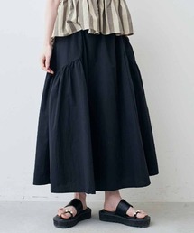 IEDIT 撥水(はっすい)加工がうれしい コットン混でさらりと着られるギャザースカート