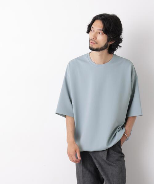 NANO universe(ナノユニバース)の「オーバーサイズ ブークレビッグTシャツ 半袖(Tシャツ/カットソー・メンズ・カーキ/ライトグレー/ライトブルー/アイボリー・L/M)」の1枚目の写真
