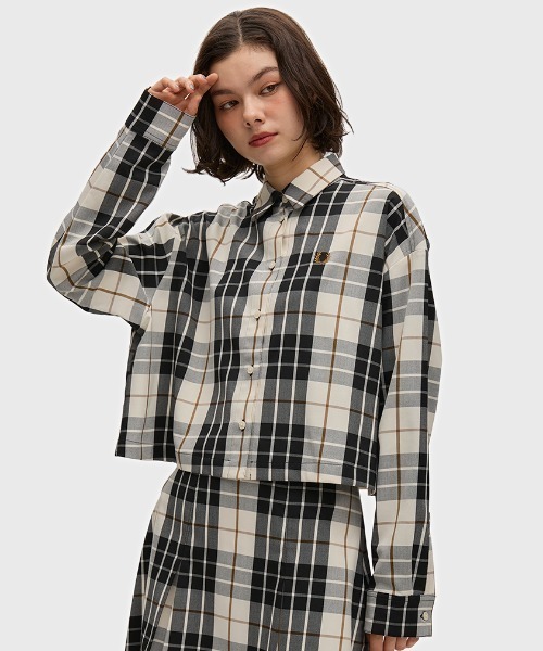 FRED PERRY(フレッドペリー)の「Tartan Shirt/タータンチェックシャツ(シャツ/ブラウス・レディース・ベージュ・10)」の1枚目の写真