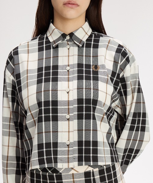 FRED PERRY(フレッドペリー)の「Tartan Shirt/タータンチェックシャツ(シャツ/ブラウス・レディース・ベージュ・10)」の7枚目の写真