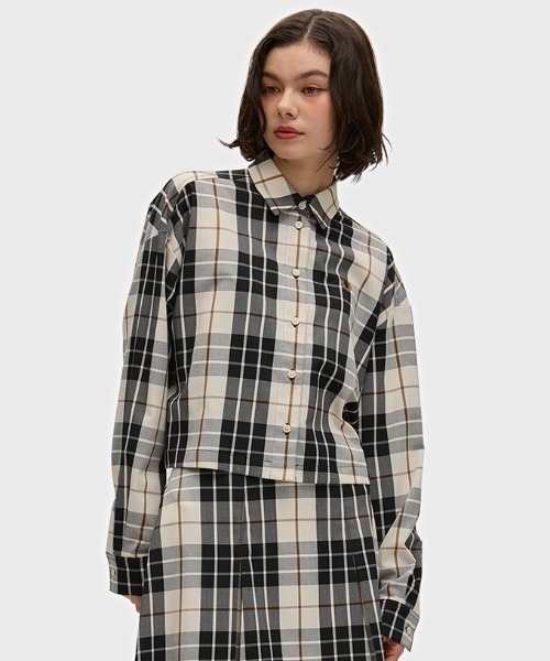 FRED PERRY(フレッドペリー)の「Tartan Shirt/タータンチェックシャツ(シャツ/ブラウス・レディース・ベージュ・10)」の2枚目の写真