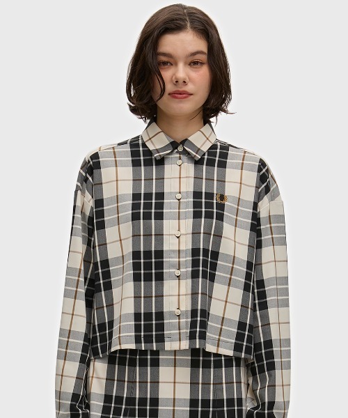 FRED PERRY(フレッドペリー)の「Tartan Shirt/タータンチェックシャツ(シャツ/ブラウス・レディース・ベージュ・10)」の4枚目の写真