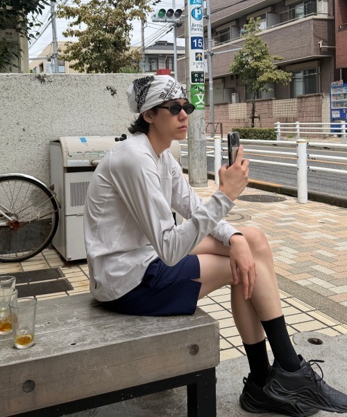 BROKEN BASE(ブロークンベース)の「BrokenBase running core / Active-Pique Long Sleeve T-shirt(Tシャツ/カットソー・メンズ・グレー/ブラック・LARGE/MEDIUM)」の7枚目の写真